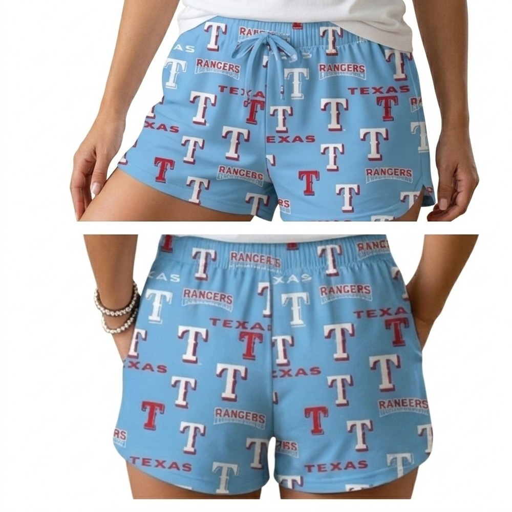Concepts Sport Sleepwear Shorts Womens XL Blue Texas Rangers MLB Logo Drawstring